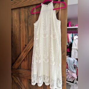 Elegant Cream Lace embroidered Dress💓 NWT size small